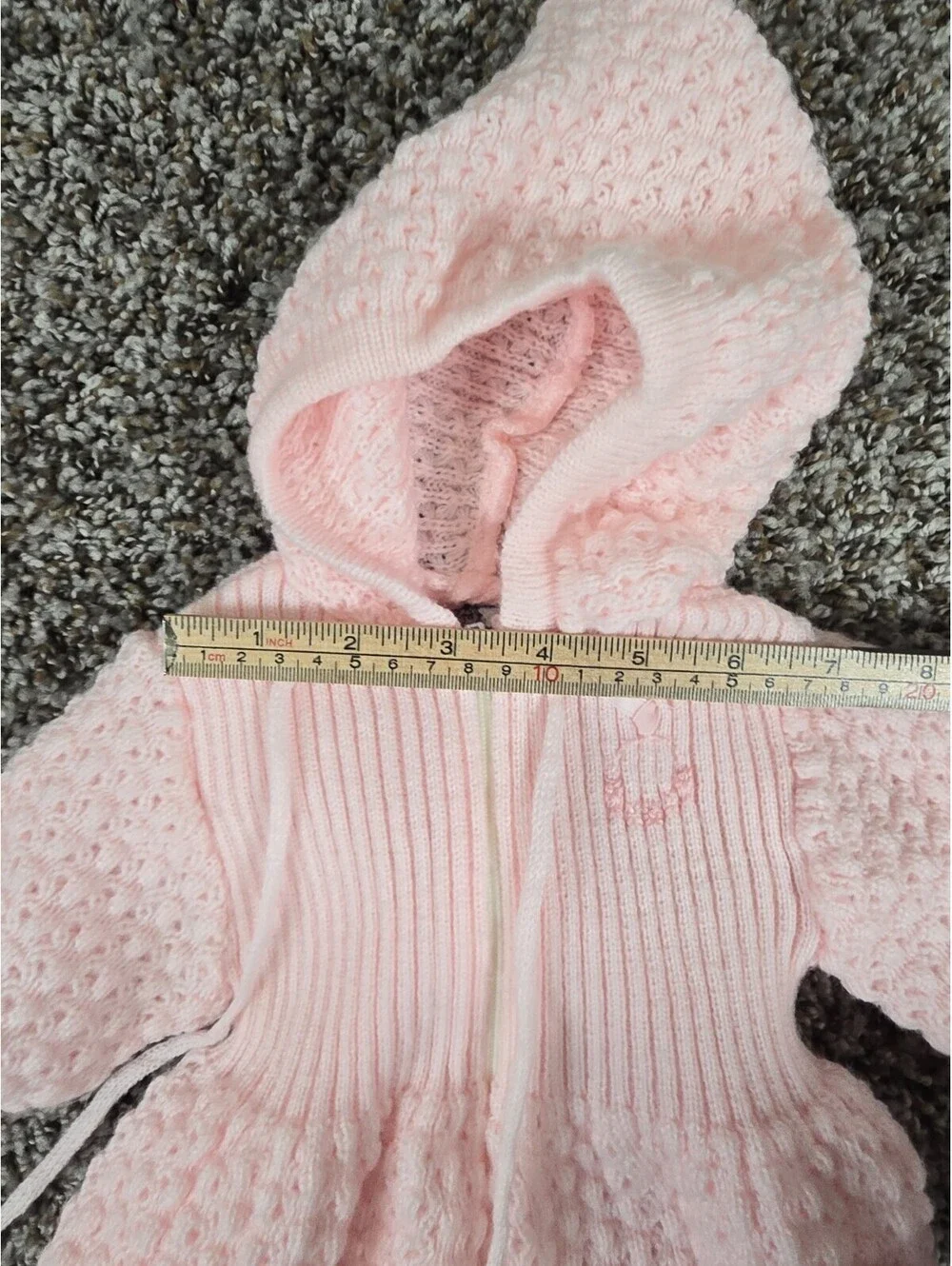 Vintage 1960s Little Show Offs Baby Girls Sz 3-6M Crochet Knit Sleep Dress Pink